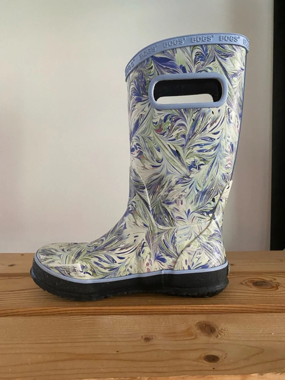 BOGS Purple Blue Periwinkle Marble Pull On Rain Boots Youth 2